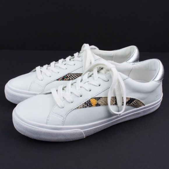 New MADEWELL Womens Size 6.5 Sidewalk Low-Top Sneakers Metallic Stamped Leather - Picture 3 of 4